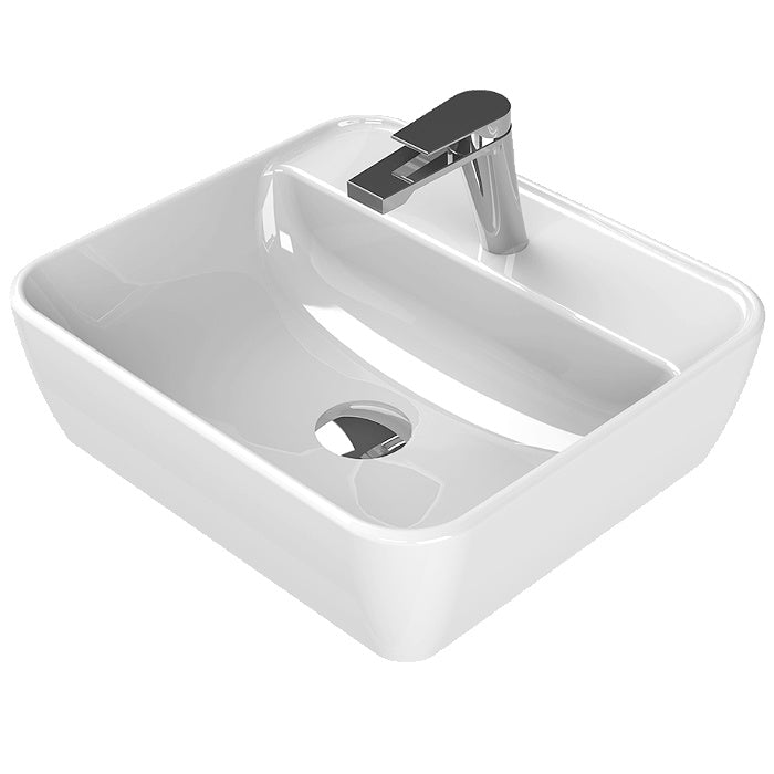 Мивка за плот One 46х42 см. бяла керамична за монтаж върху плот Turkuaz Seramik 46х42х14 см - онлайн магазин за обзавеждане за бани KERANOVA