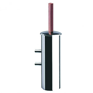 7703 WC четка за тоалетна стенна затворена - хромирана метална поставка с дървен държач, онлайн магазин за обзавеждане за бани KERANOVA