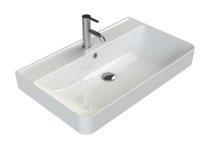 Мивка за плот Hera 80х48 см. бяла керамична мивка за монтаж върху плот Hera 78800 Turkuaz Seramik 80х48х14,5 см - KERANOVA онлайн магазин