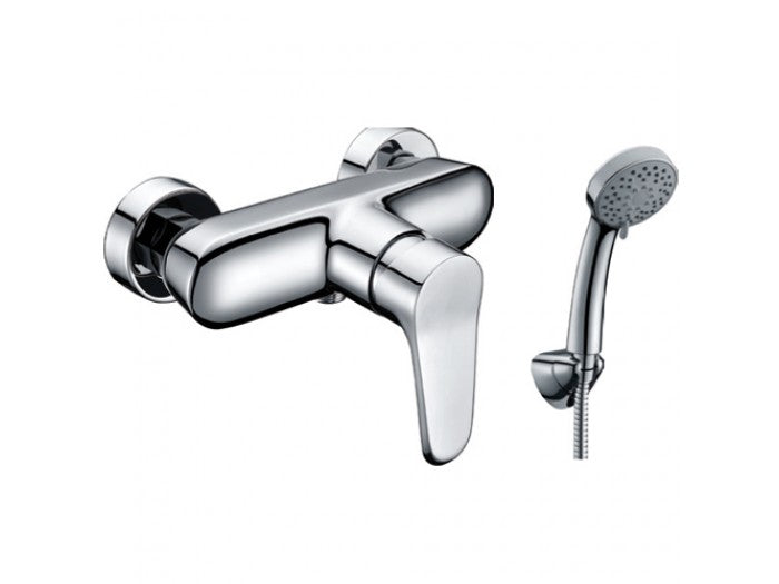 Стенен смесител за душ Zoe - хром комплект със слушалка, шлаух и държач | KERANOVA онлайн магазин