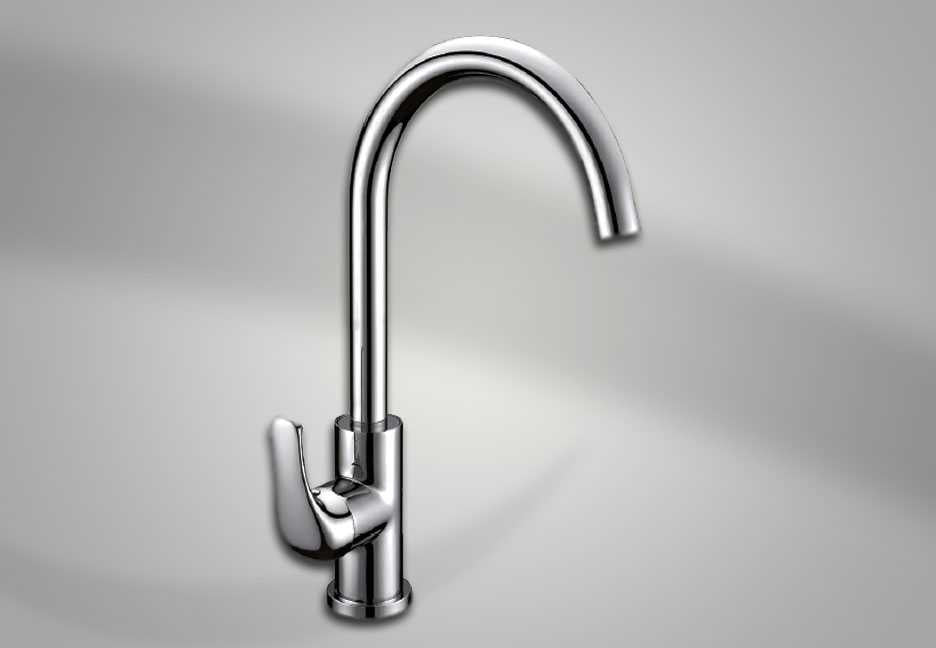 Кухненски смесител Rosa с хромирана повърхност, италиански дизайн, 5 години гаранция – онлайн магазин за обзавеждане за бани KERANOVA