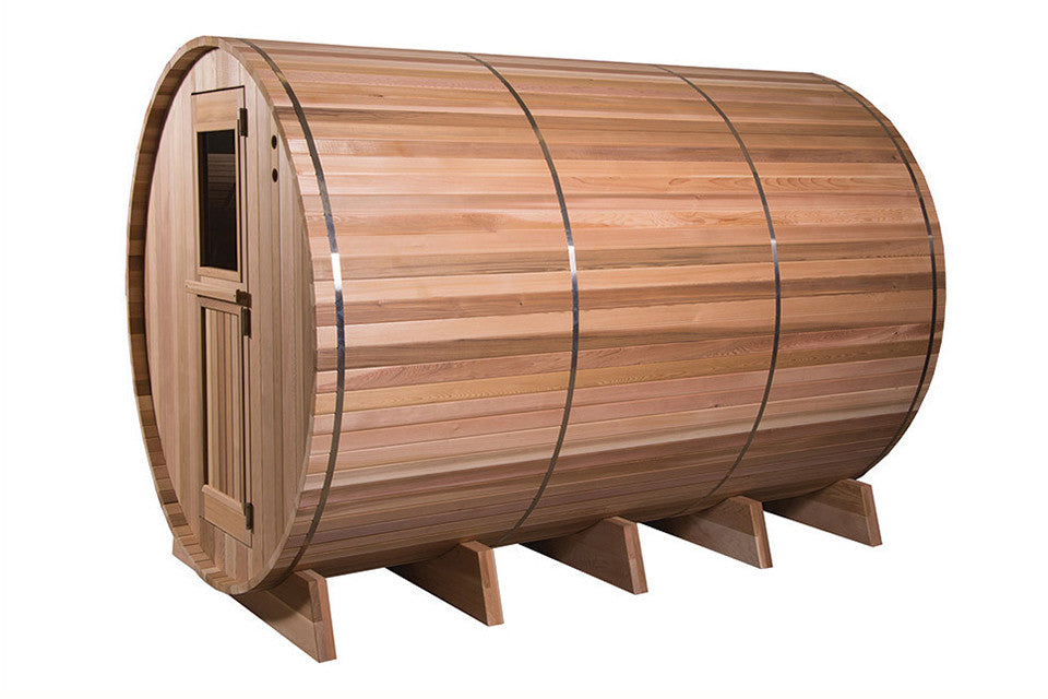 Градинска сауна Grandview Multiroom Rustic от червен кедър 300x213x230 см - 7+3FT - барелова градинска сауна от KERANOVA