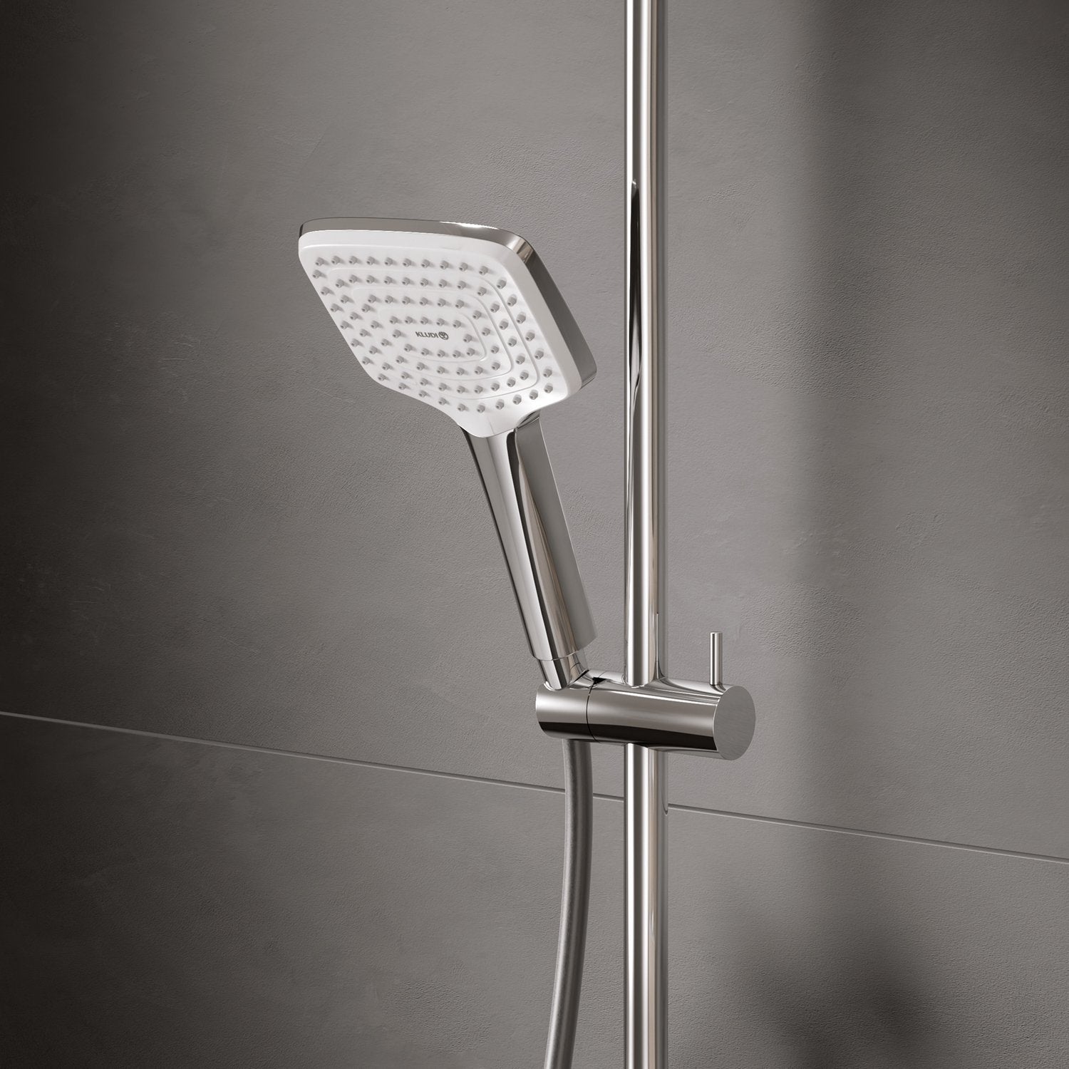 Термостатична душ система Kludi Cockpit Explorer Chrome - ръчен душ и телескопичен стълб, онлайн магазин за обзавеждане за бани KERANOVA