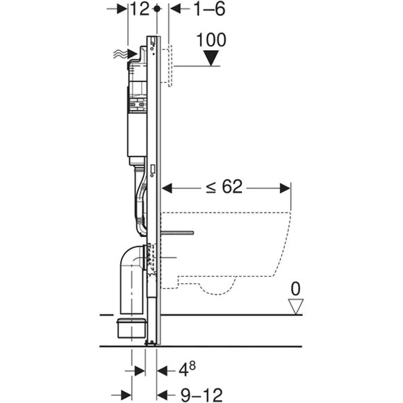 GEBERIT Duofix Delta с тоалетна Villeroy & Boch Universo Twist Flush