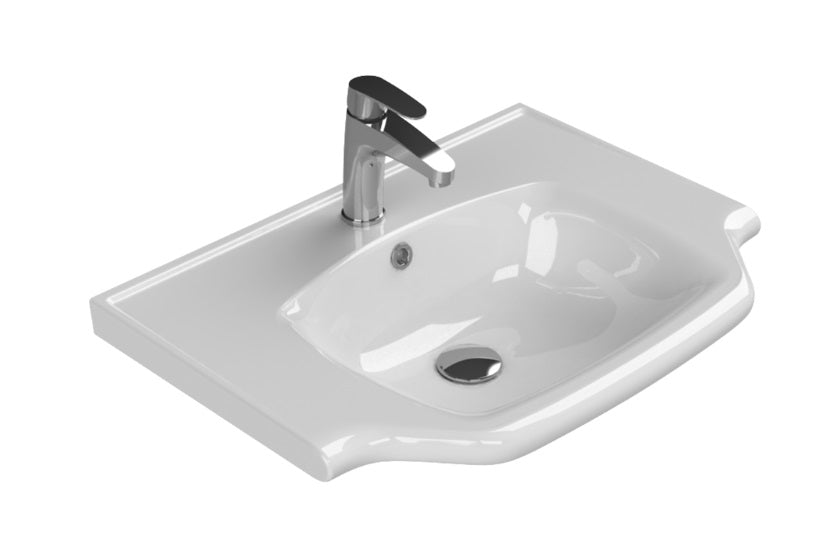 Мебелна мивка New Klasik 65х48 см. - бяла мебелна мивка с отвор за смесител за онлайн магазин за обзавеждане за бани KERANOVA