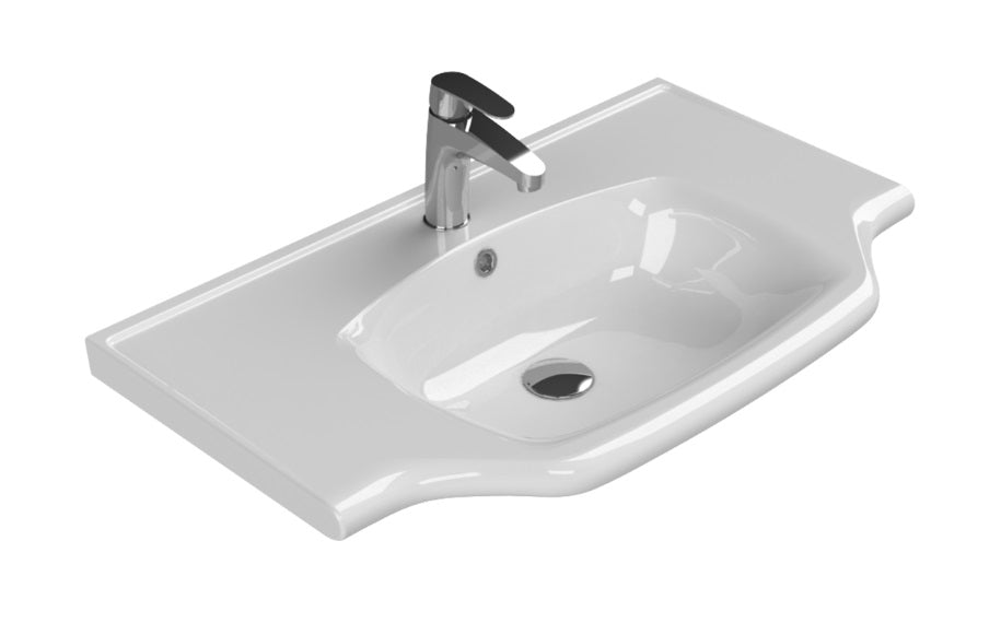 Мебелна мивка New Klasik 80х48 см. бяла с отвор за смесител, онлайн магазин за обзавеждане за бани KERANOVA