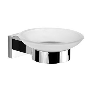 8301 сапунерка стъклена от стъкло и хром за баня – онлайн магазин KERANOVA, стилна стена монтажна сапунерка