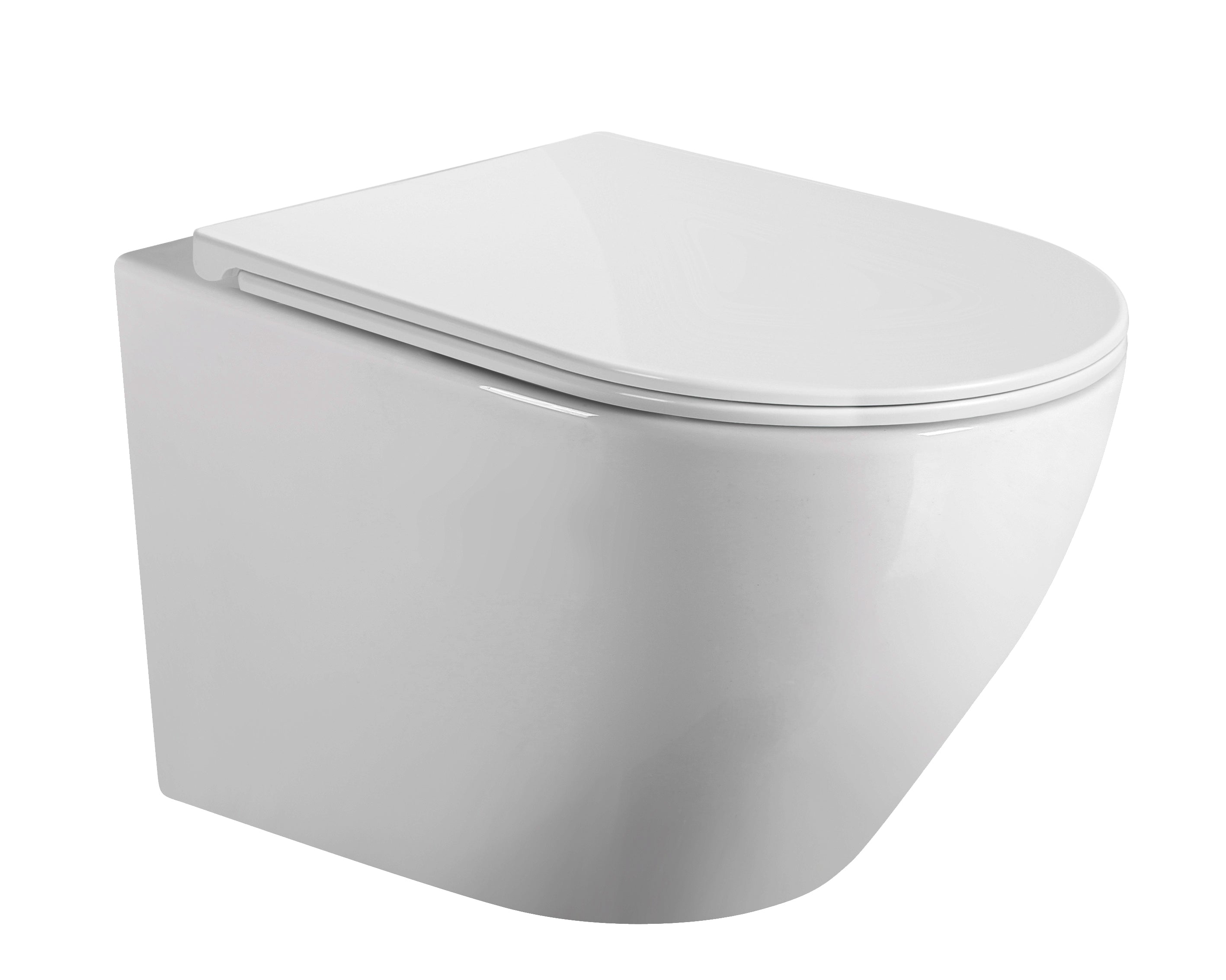 Конзолна тоалетна Magenta Plus Rimless 53,5 см. - Becrisa бяла гланц, Rimless, ултратънка седалка, онлайн магазин KERANOVA