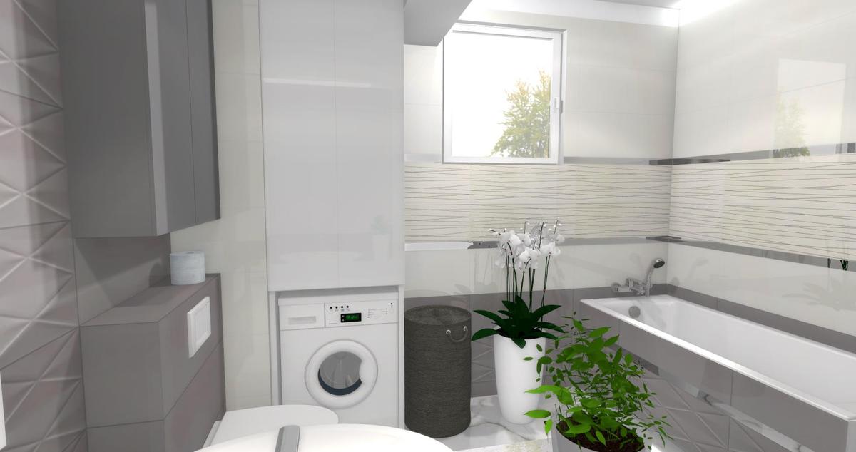 Баня Abisso 29.8x74.8 – елегантна бяла баня с ректифицирани плочки, мозаечен акцент и модерно обзавеждане от KERANOVA