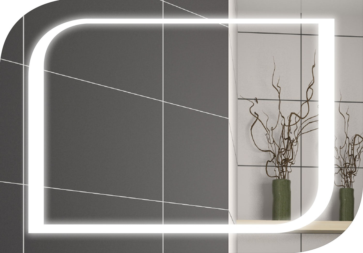 Огледало с осветление 80х60 см. LED баня огледало 80x60 с touch, антифог, KERANOVA онлайн магазин