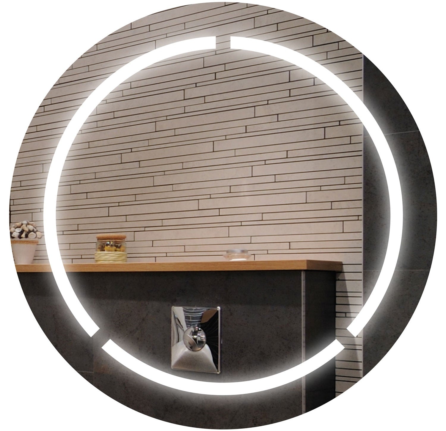 Огледало с осветление Ф60 см. - LED кръгло огледало с touch контрол, антифог нагревател, онлайн магазин за обзавеждане за бани KERANOVA