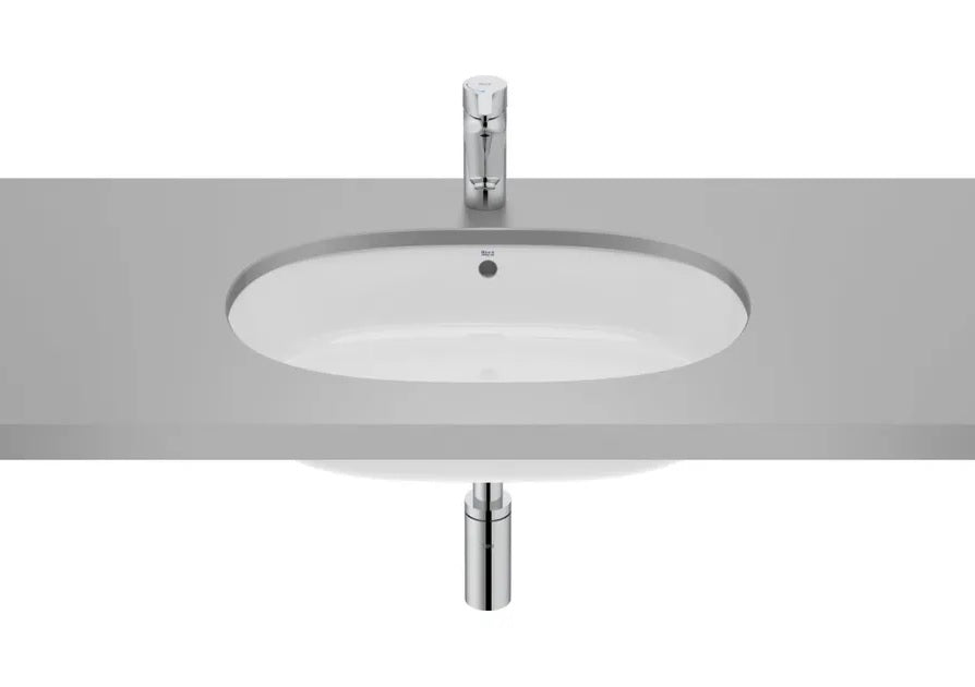 Roca The Gap мивка за под плот 60х40 см. овална бяла под плот с преливник – онлайн магазин KERANOVA