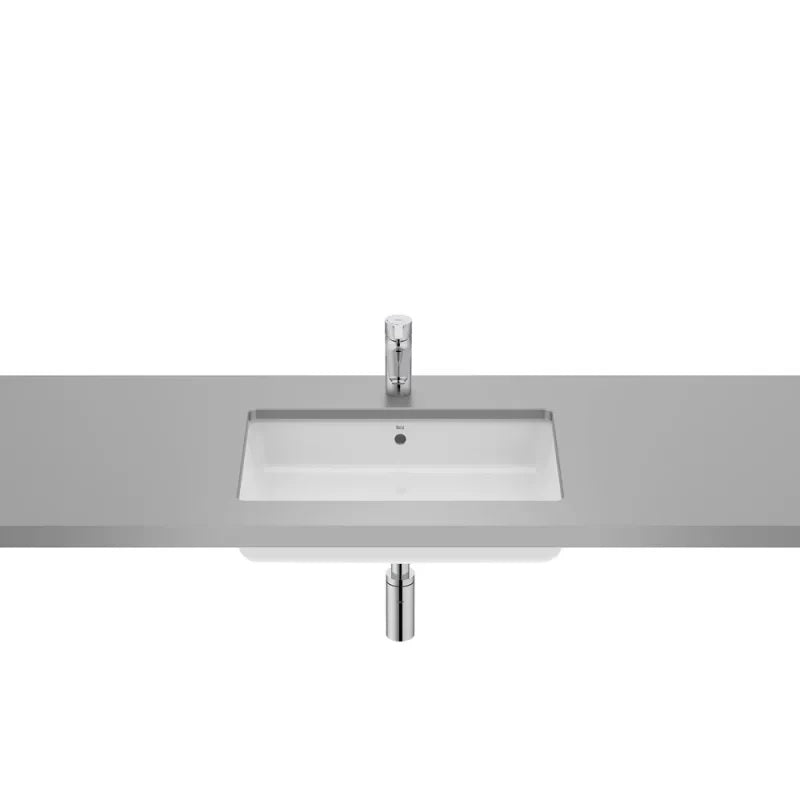 Roca The Gap мивка за под плот 60х40 см. бяла правоъгълна мивка под плот с преливник, продукт KERANOVA, Испания