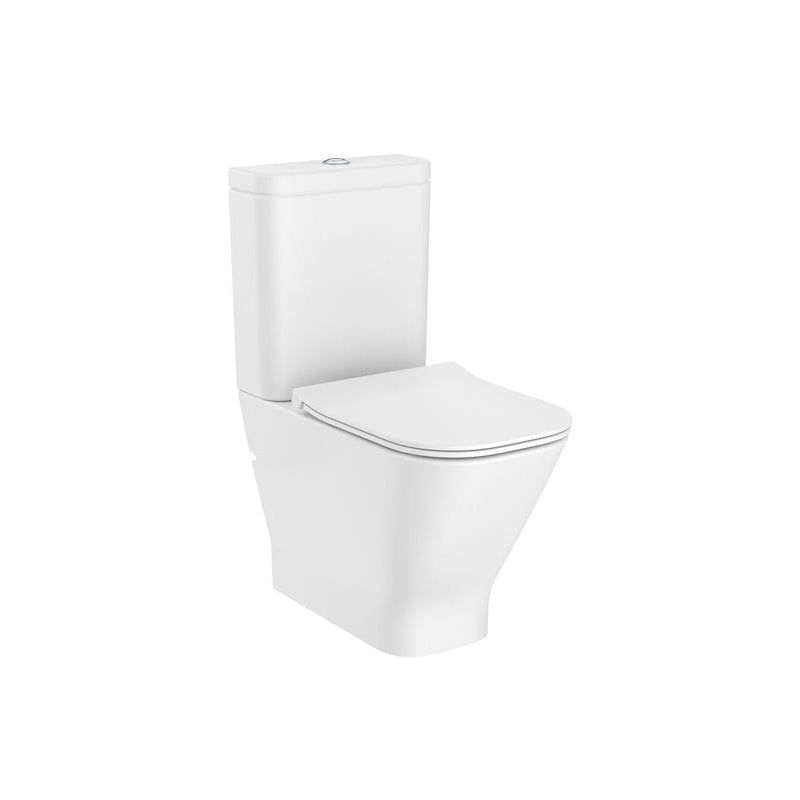Моноблок Roca The Gap Square Compact Rimless 60 см. компактна бяла тоалетна чиния Rimless с двоен бутон KERANOVA онлайн магазин