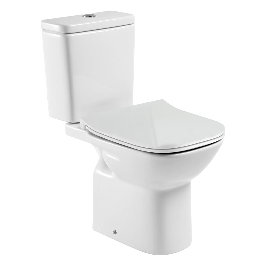 Roca Debba Slim моноблок тоалетна с хоризонтално оттичане, двоен бутон 4,5/3л, седалка SQUARE – KERANOVA