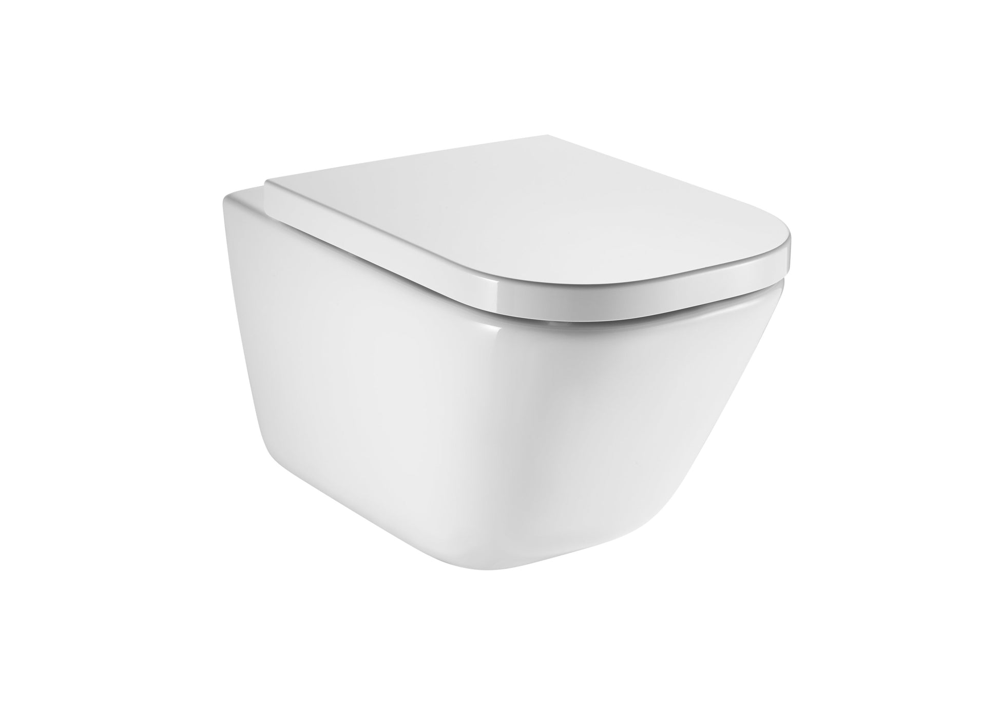 Rimless конзолна тоалетна THE GAP Square Roca - бяла компактна окачена тоалетна от колекция The Gap за онлайн магазин KERANOVA