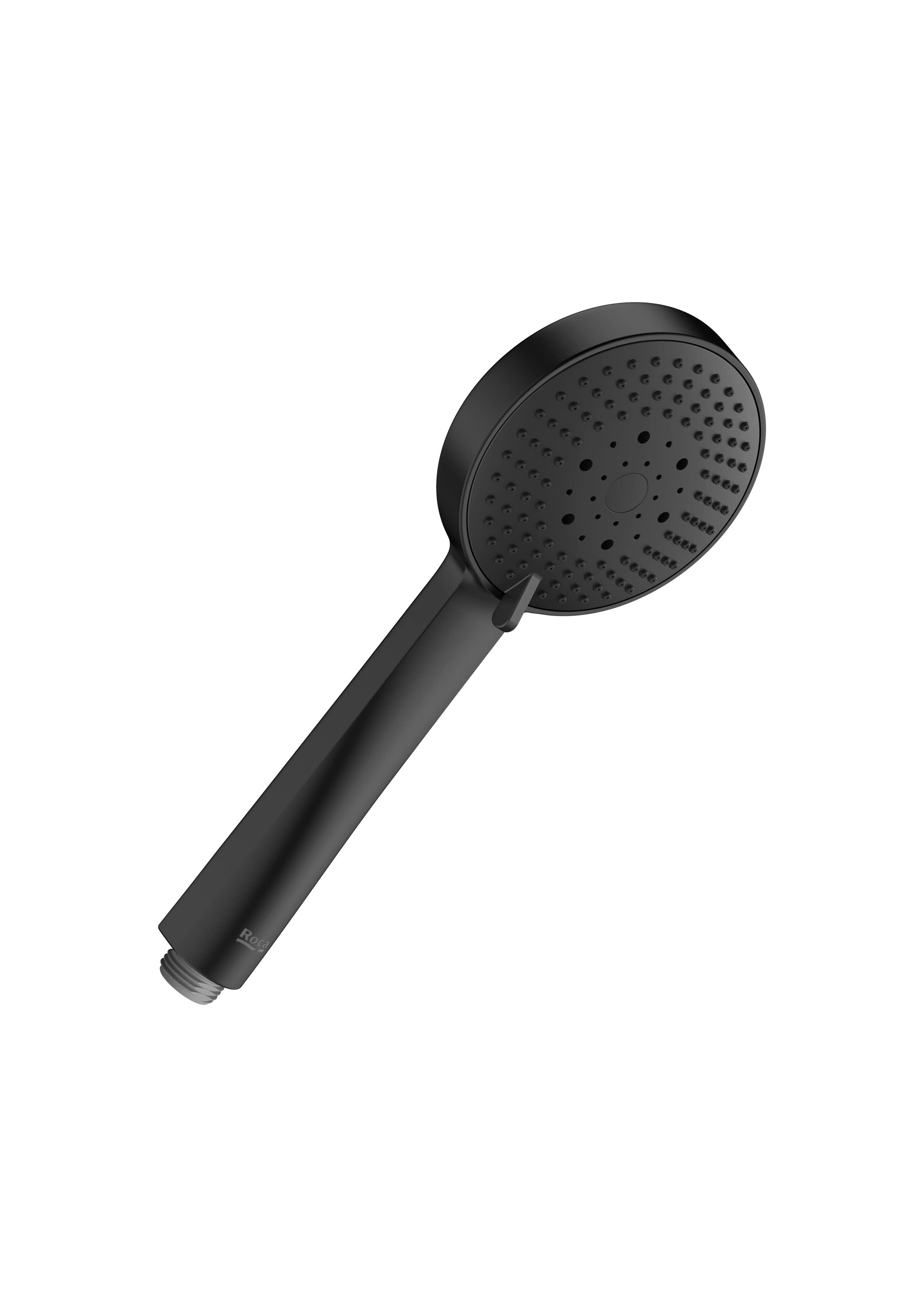 Roca T-500 Matt Black термостатичен смесител с чучур - черен мат ръчен душ Stella 3 функции за онлайн магазин KERANOVA
