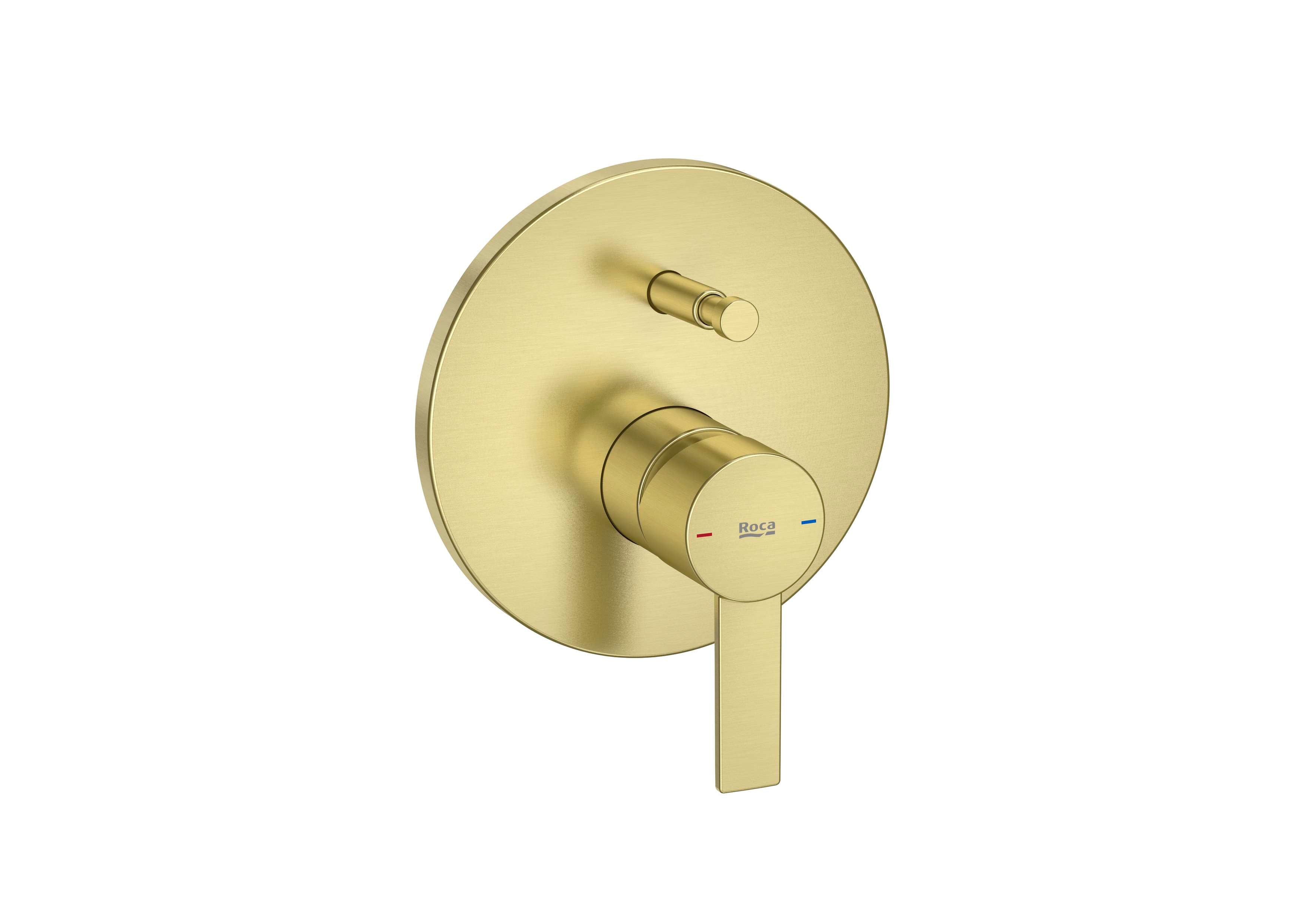 Roca Targa Brushed Brass вграден душ комплект - драскан месинг вграден смесител за душ от Brushed Brass, идеален за онлайн магазин KERANOVA