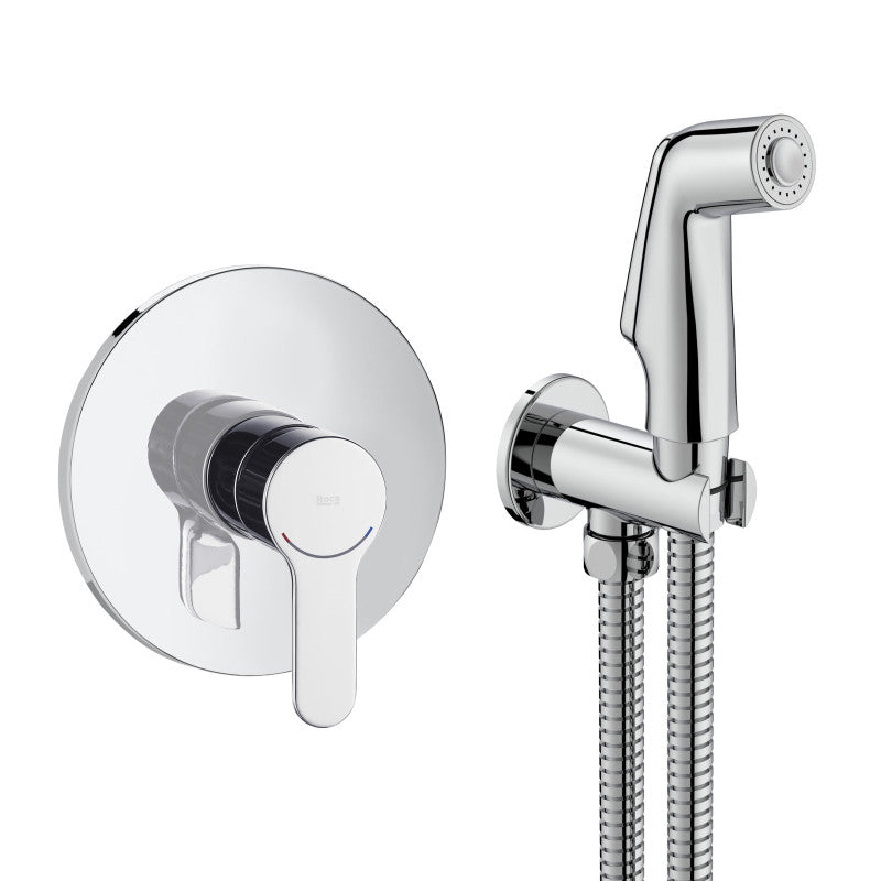 Хигиенен комплект Roca L20 Be Fresh Go хром комплект смесител вграждане и хигиеничен душ за баня KERANOVA