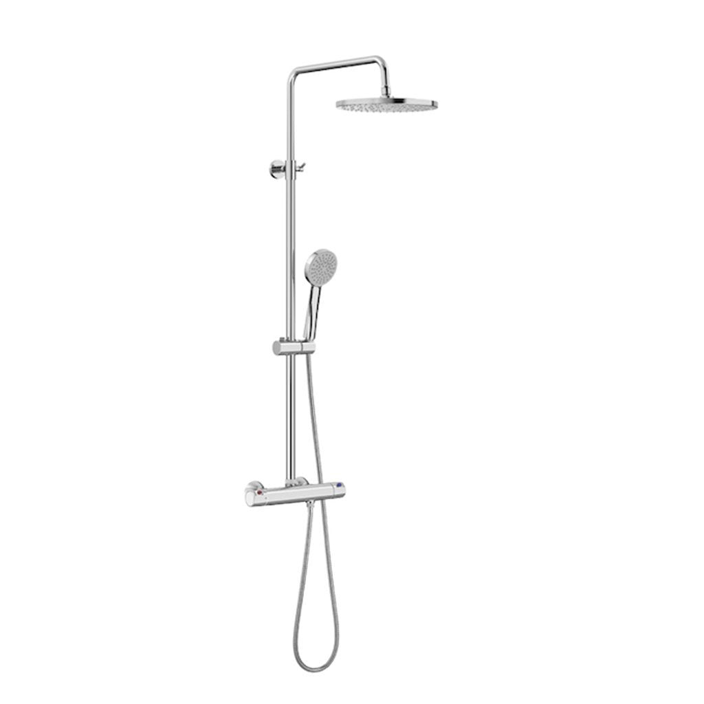 Victoria T-plus Roca колона с термостат и кръгла пита - душ колона с термостатен смесител, въртяща се глава Φ254 мм, онлайн магазин KERANOVA