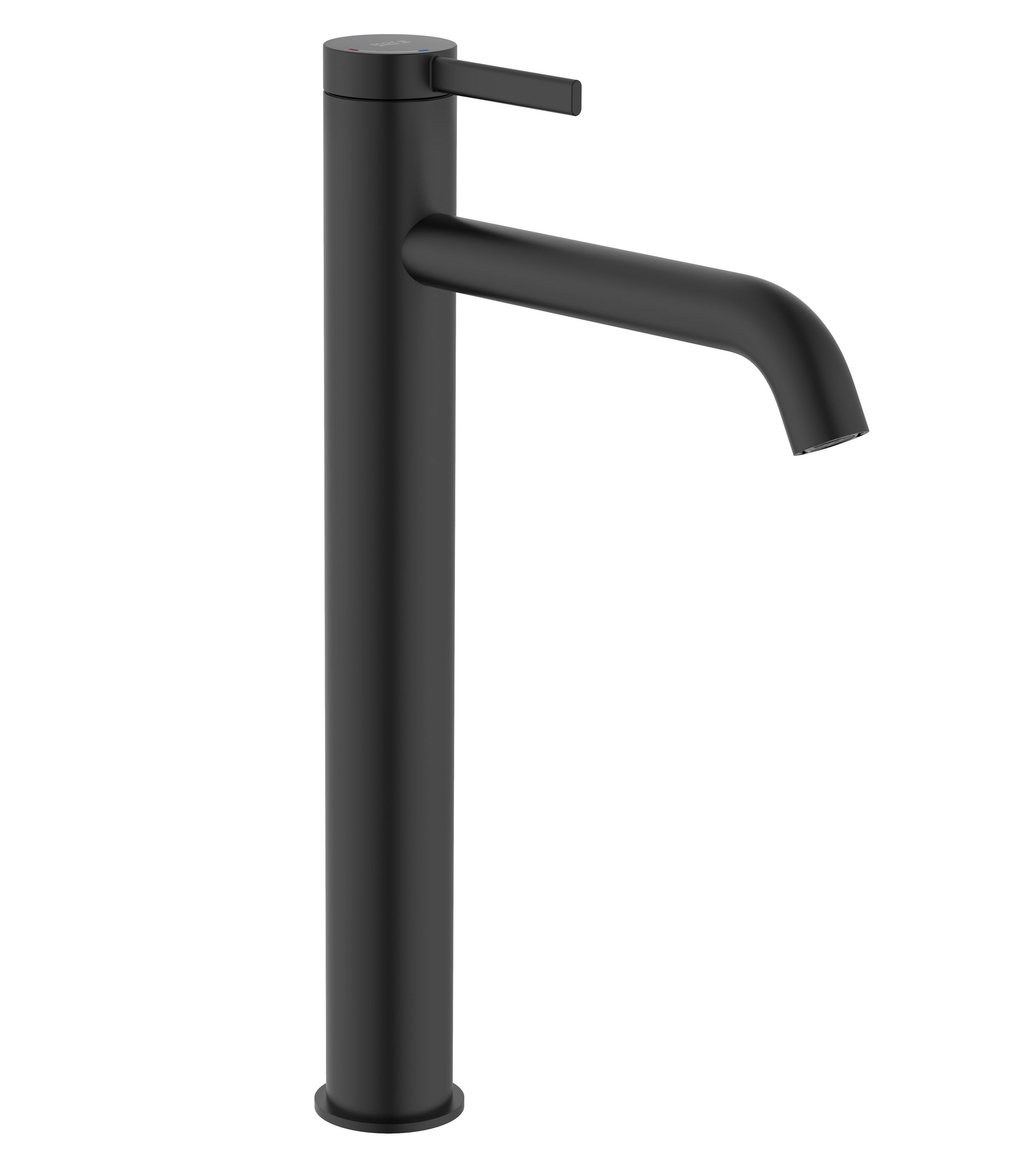 Roca Ona Cold Start - черен мат висок смесител за мивка купа, стоящ, клик-клак, интегриран аератор - KERANOVA