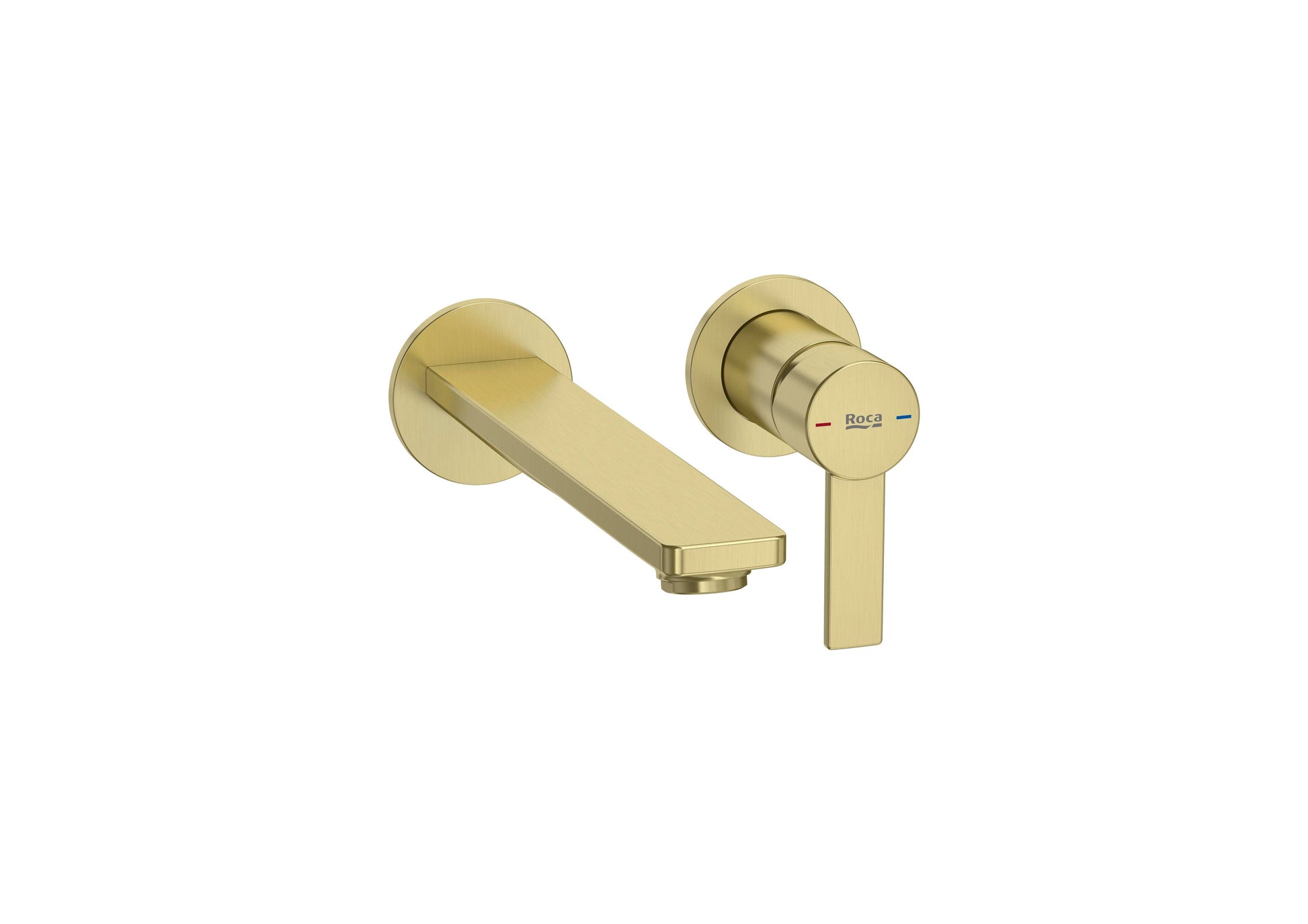 Roca Targa Brushed Brass стенен смесител за мивка вграден, brushed brass, керамична глава, нисък шум, онлайн магазин KERANOVA