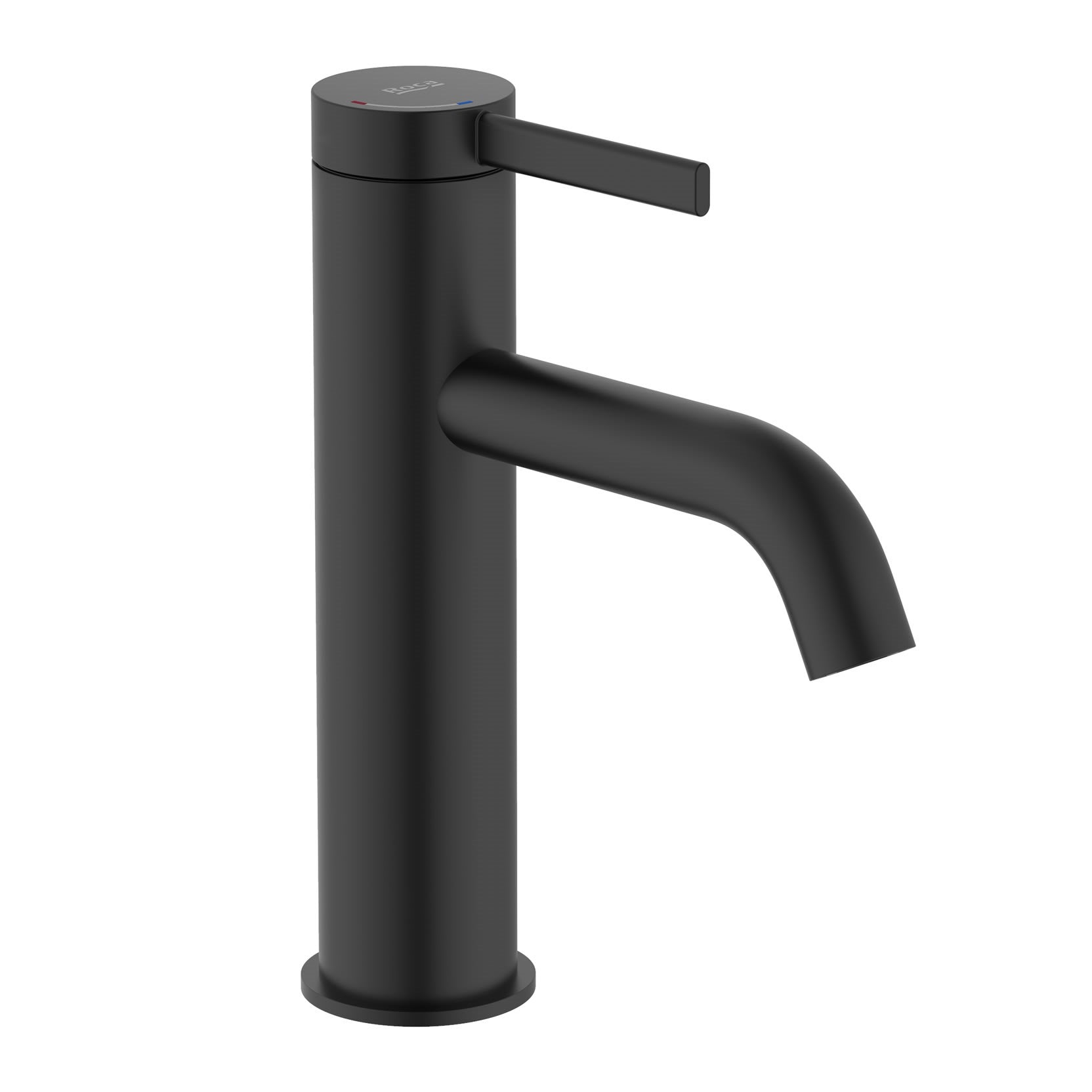 Alt Tag: Roca Ona Cold Start - черен мат смесител за мивка, стоящ, енергоспестяващ, клик-клак, интегриран аератор, онлайн магазин KERANOVA