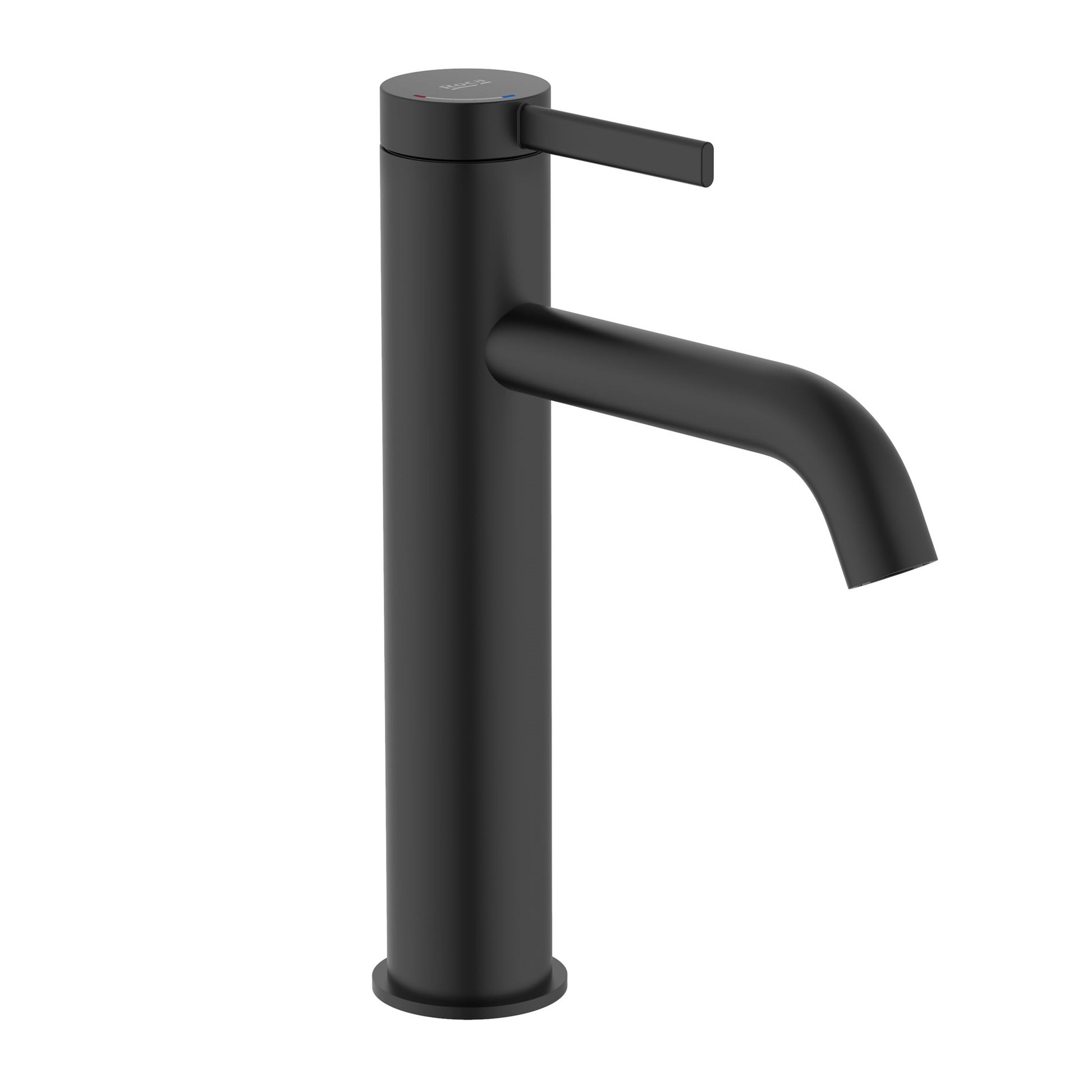 Alt Tag: Roca Ona Cold Start - черен мат смесител за мивка стоящ, матов черен дизайн, интегриран аератор, KERANOVA онлайн магазин