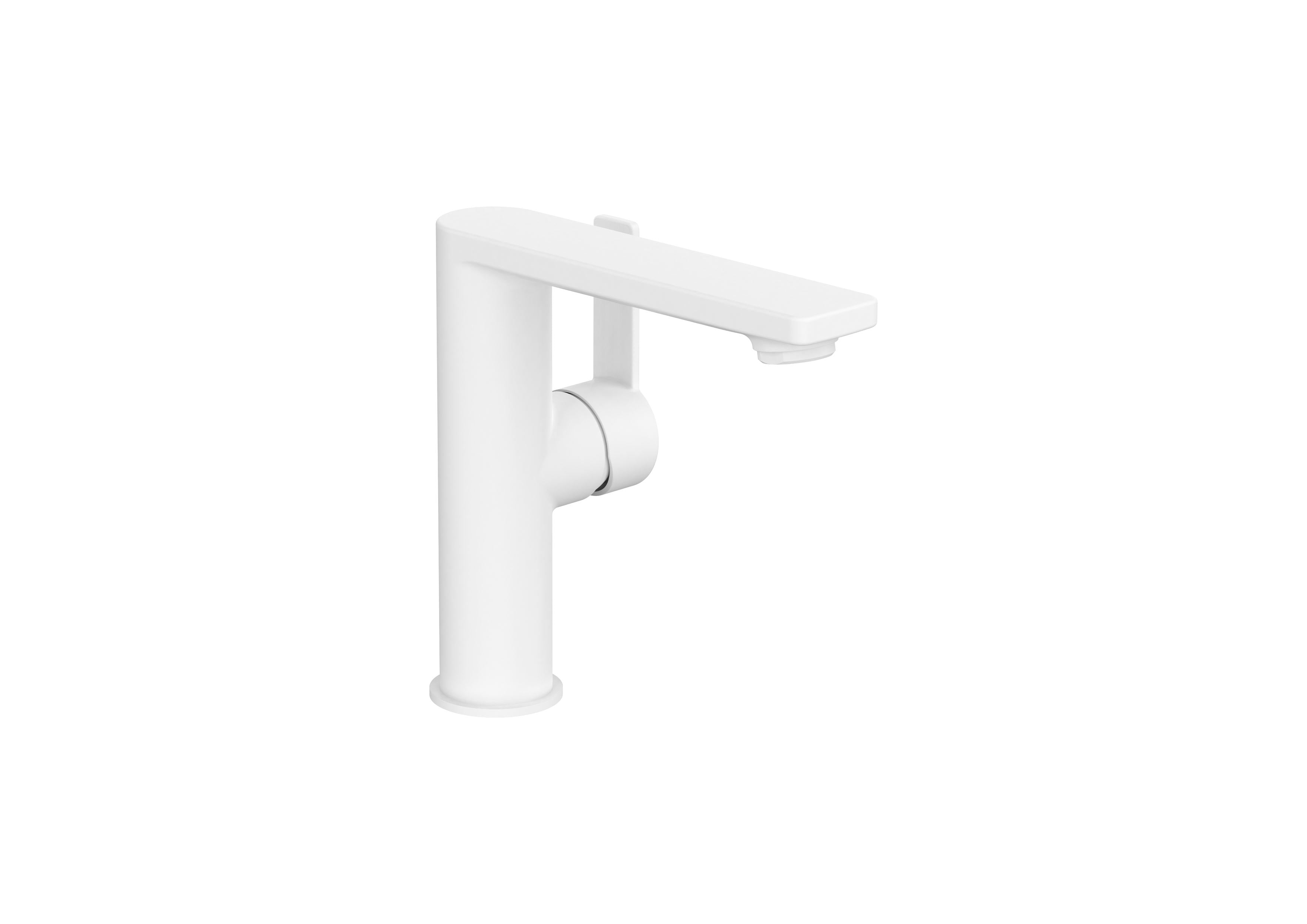 Roca Targa Matt White смесител за мивка - бял мат едноръкохватков смесител за умивалник с ClickClack, керамична глава, низък шум - KERANOVA