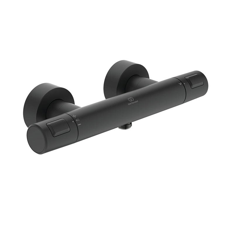 Термостаттичен смесител за душ Ceratherm T25 Silk Black - Ideal Standard, матово черен стенен душ смесител, KERANOVA
