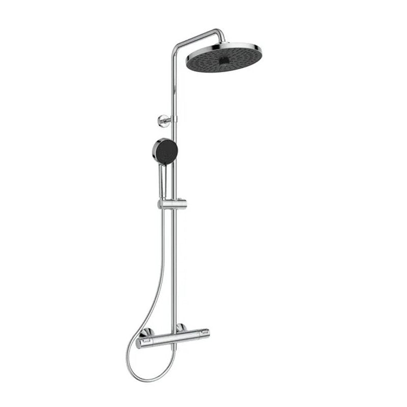 Термостатна душ колона Ceratherm T25+ - Ideal Standard, хром, душ пита Ø260, ръкохватки с ограничител, за онлайн магазин KERANOVA
