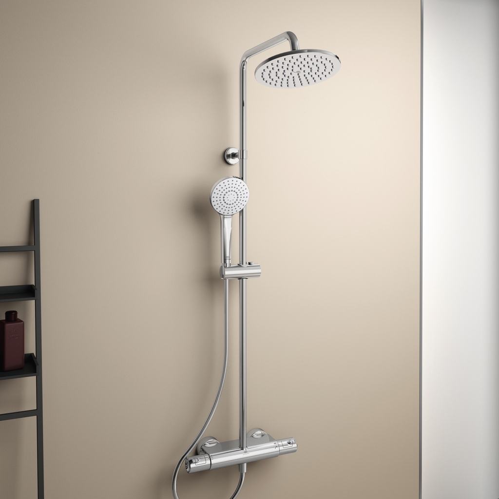 Термостатна душ колона Ceratherm T50 - Ideal Standard монтирана на стена с душ пита и ръчен душ, онлайн магазин за бани KERANOVA