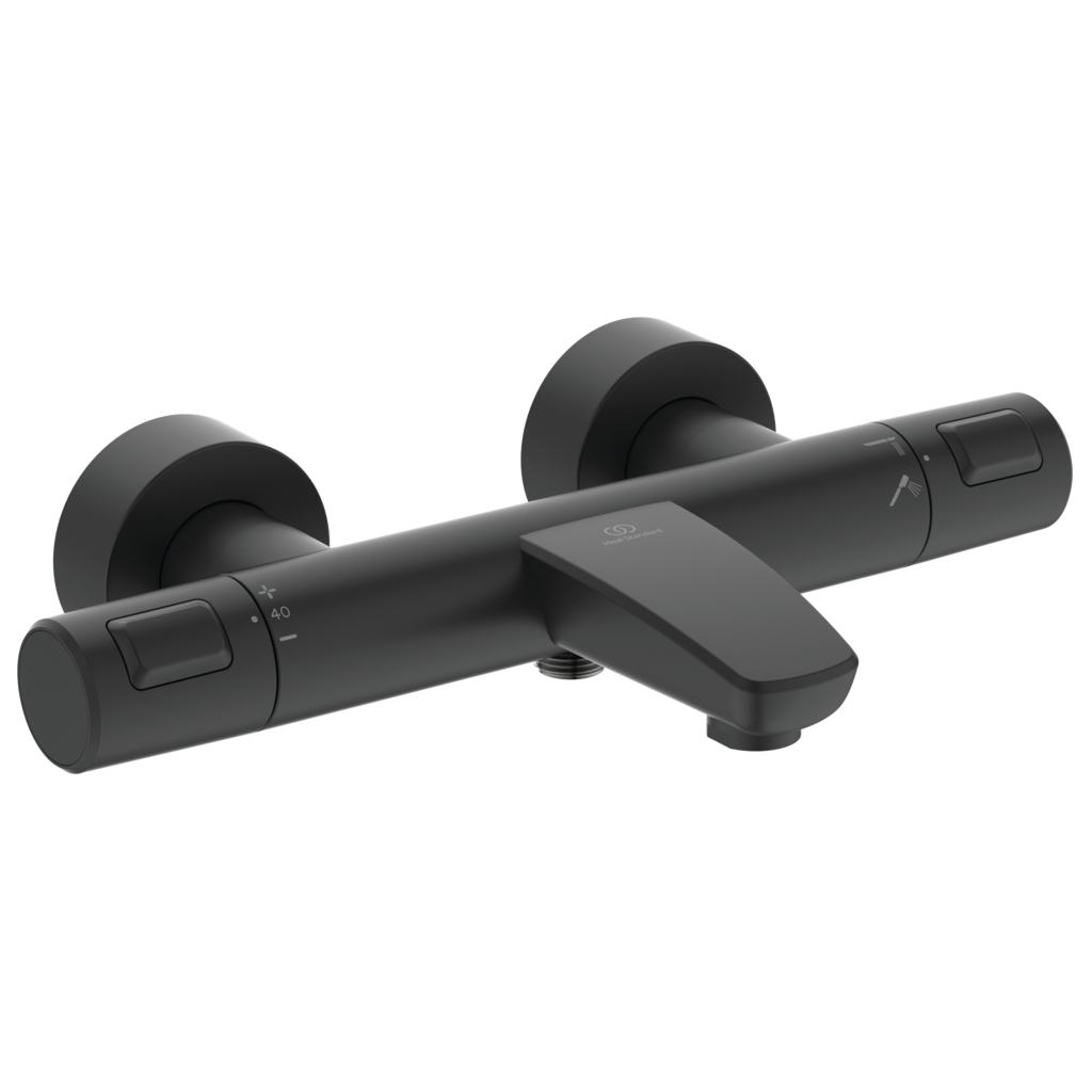 Термостаттичен смесител за вана/душ Ceratherm T25 Silk Black - Ideal Standard, черен мат, стенен монтаж, онлайн магазин KERANOVA