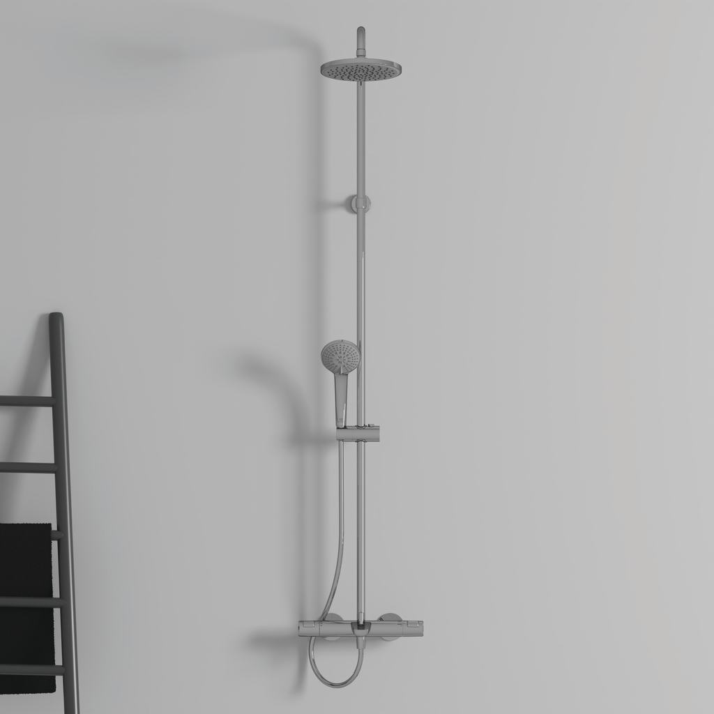 Термостатна душ колона с чучур Ceratherm T25 - Ideal Standard, хромирана душ система с горна и ръчен душ, онлайн магазин KERANOVA