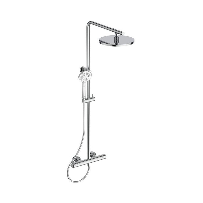 Термостатна душ колона Ceratherm T25+ - Ideal Standard, хромирана душ колона с Ø25см пита и 3-функционален ръчен душ, KERANOVA
