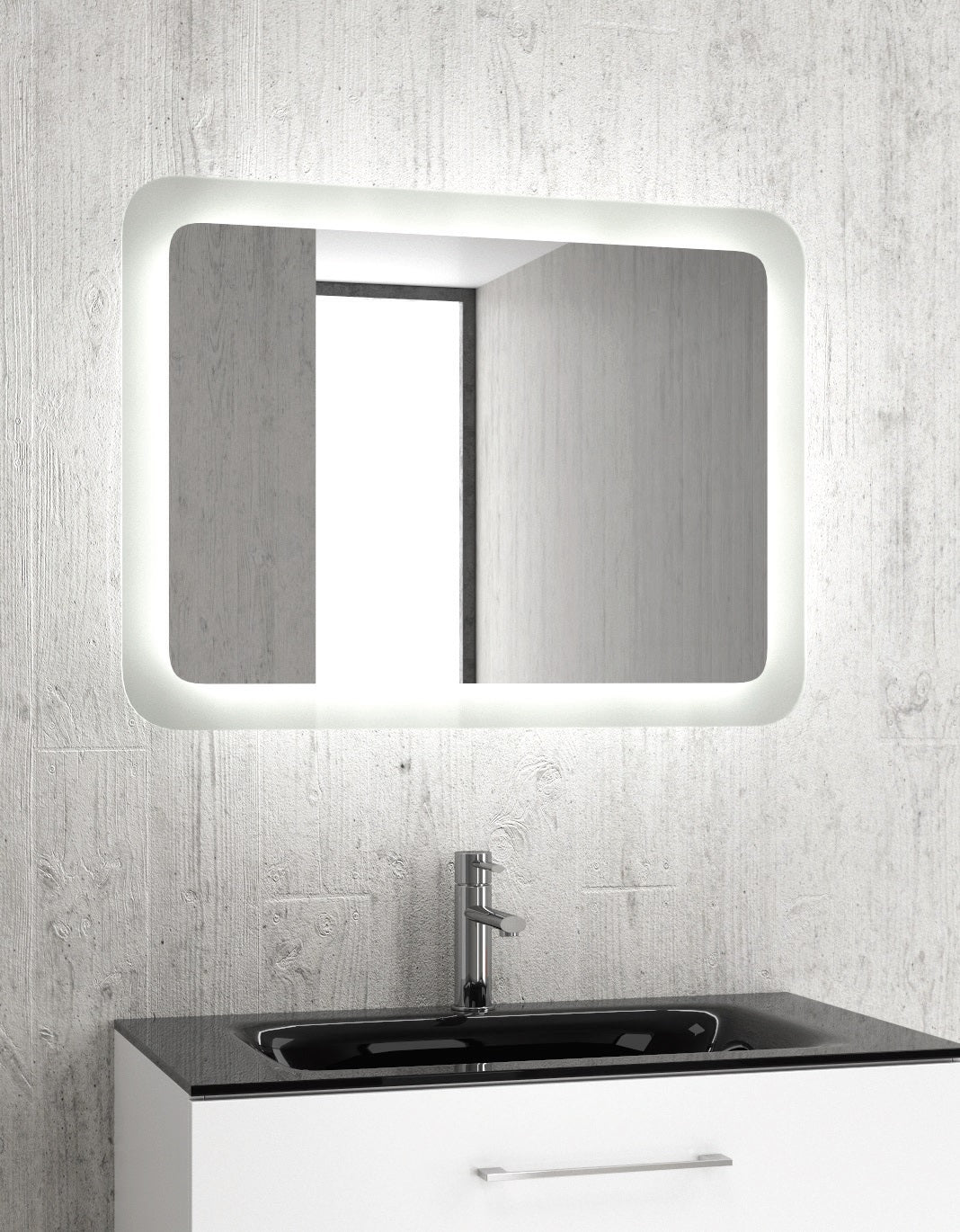 Огледало с осветление ADEL 60х100 см. - LED огледало за баня, хоризонтален/вертикален монтаж, онлайн магазин KERANOVA