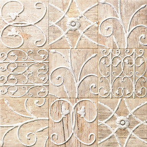 Colonial Art Pastime 20x20 декоративна плочка с колониален релеф и бяла патина за баня - онлайн магазин KERANOVA