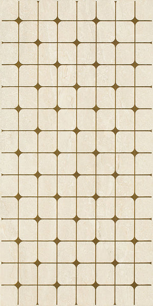Anello Beige Inserto B 30x60 - бежови декоративни плочки с ретро мрежест мотив за баня, онлайн магазин KERANOVA