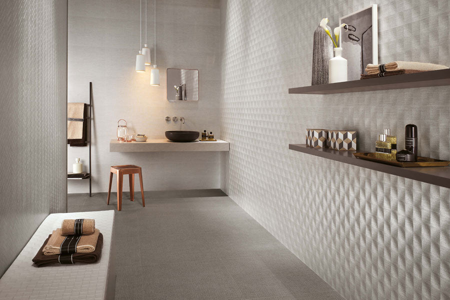 Баня Room 40x80 - Atlas Concorde луксозна италианска колекция плочки с текстилна повърхност за онлайн магазин за обзавеждане KERANOVA