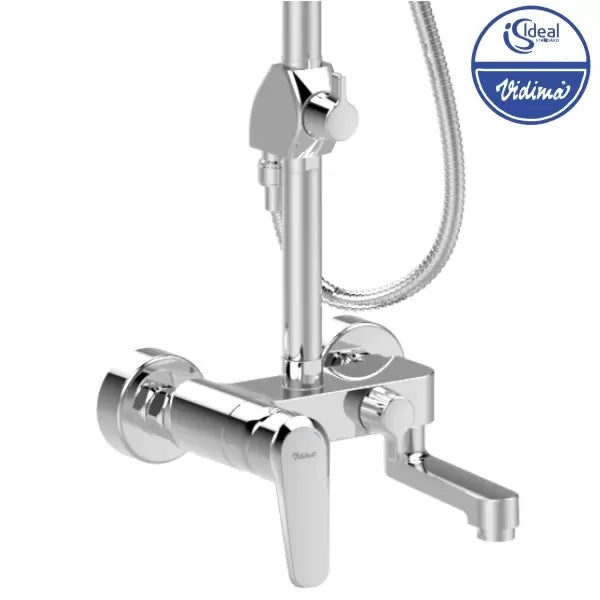 Душ система с чучур Seva L - Vidima хромирана смесителна душ система с 200mm душ глава и 3-функционален ръчен душ KERANOVA