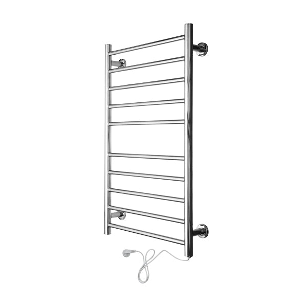 Електрически радиатор стойка за кърпи - хром, хромиран електрически халатник 985х53х10,5 см, 100W, стенен монтаж, KERANOVA