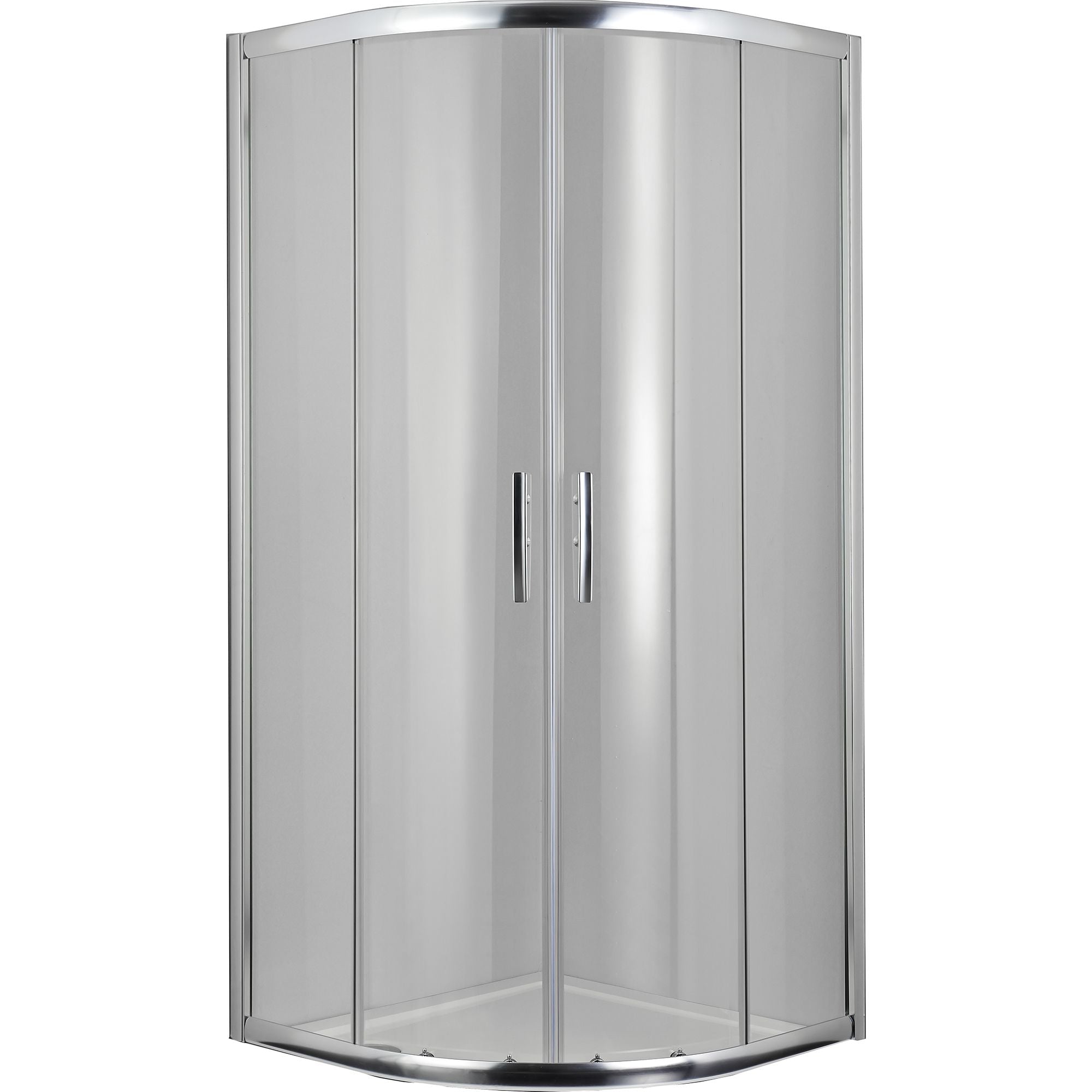 Овална кабина с плъзгане 80х80х195 см. - душ кабина 6мм темперирано стъкло, AntiCalc, хром алуминиев профил, метални дръжки - KERANOVA