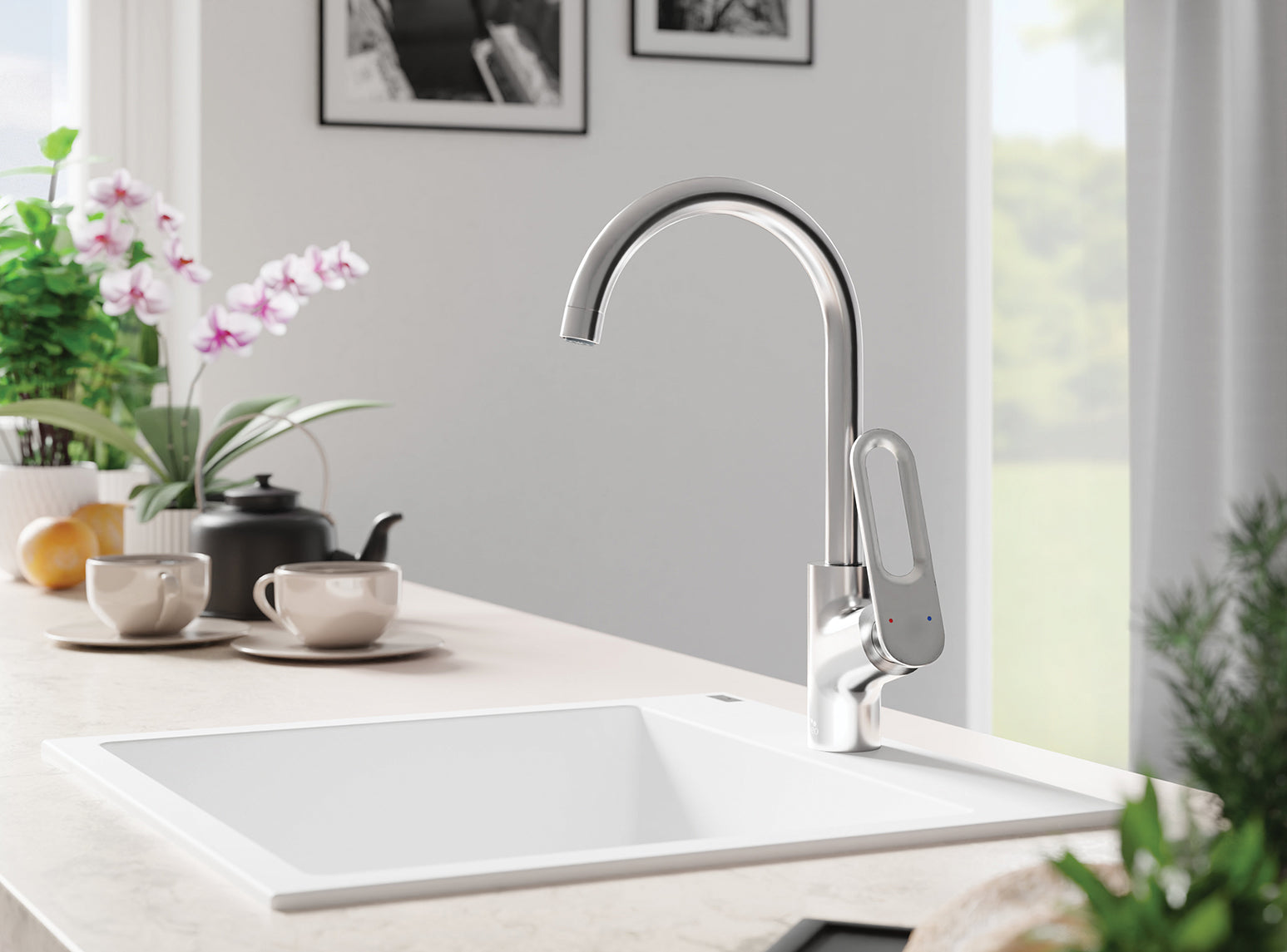 Кухненски смесител Tierra - Laveo едноръкохватков, керамичен картуш, бърз монтаж – онлайн магазин за обзавеждане за бани KERANOVA