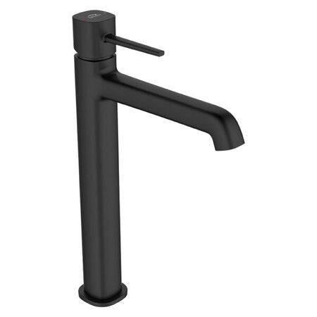 Смесител за мивка Pola black XL - Laveo висок черен смесител без изпразнител за баня, онлайн магазин за обзавеждане за бани KERANOVA