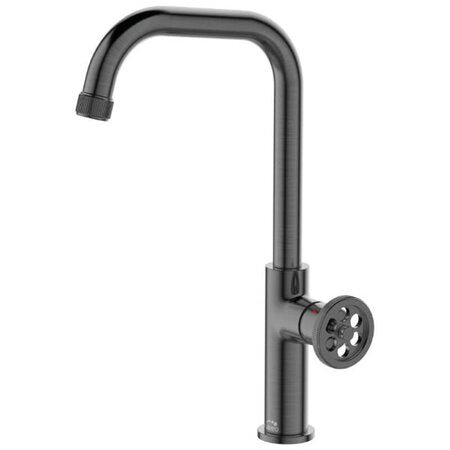 Кухненски смесител Muro Graphite - Laveo в графитен мат с едноръкохваткова батерия, керамичен картуш и бърз монтаж – KERANOVA онлайн магазин