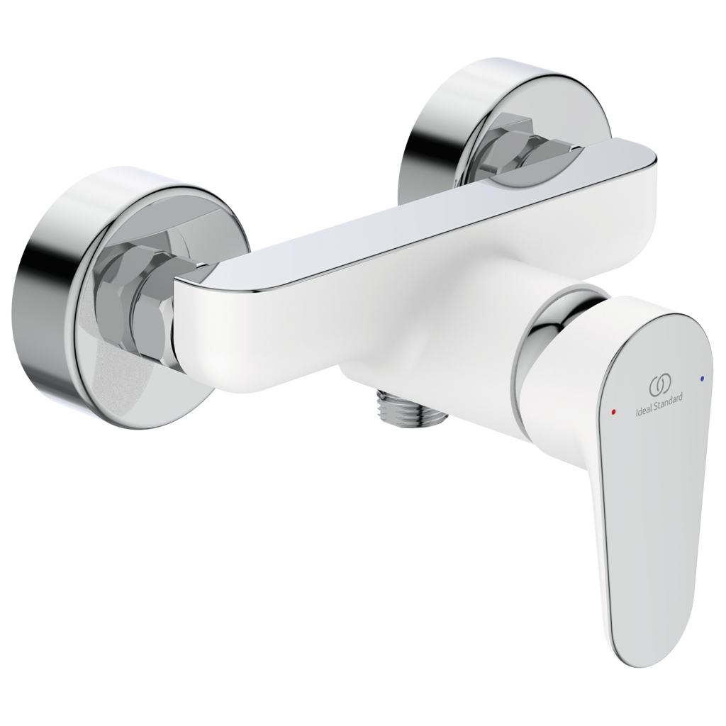 Смесител за душ Tyria бяло с хром - Ideal Standard, бял мат с хромирани детайли, модерна баня, онлайн магазин KERANOVA
