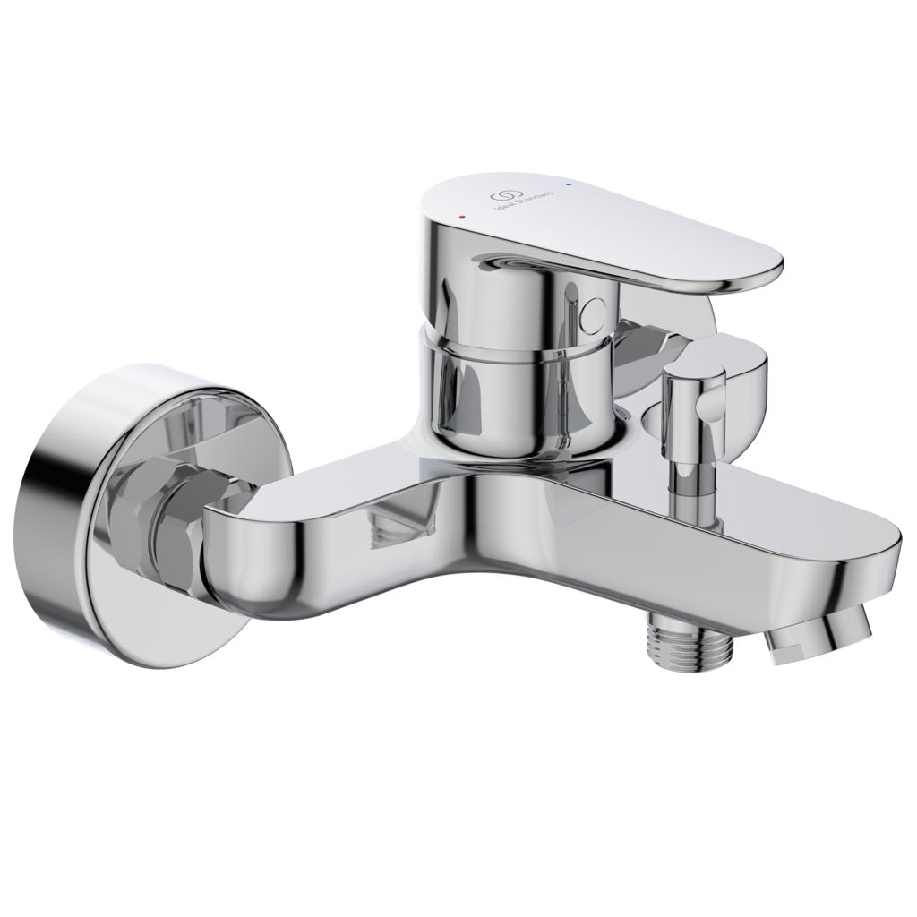 Смесител за вана/душ Tyria - Ideal Standard хром, стенен монтаж, 35mm керамичен механизъм, KERANOVA онлайн магазин