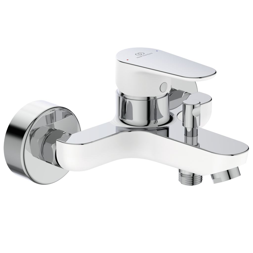 Смесител за вана/душ Tyria бяло с хром - Ideal Standard, бял мат и хром, стенен смесител BC157HO за вана и душ, KERANOVA онлайн магазин