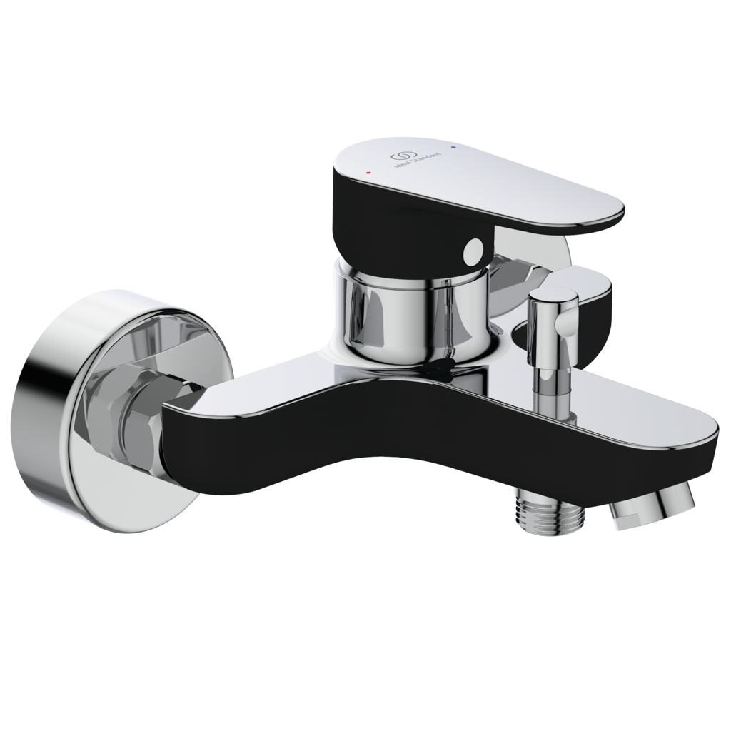 Смесител за вана/душ Tyria черно с хром - Ideal Standard, матов черен и хром декор, BC157HS, онлайн магазин KERANOVA