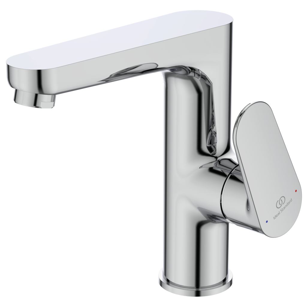 Смесител за умивалник Tyria - Ideal Standard хром, висок лят чучур, метална ръкохватка, изпразнител, 5 л/мин, KERANOVA